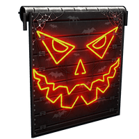 Neon Pumpkin Garage Door
