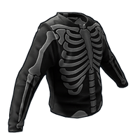Skeleton Costume Burlap Shirt